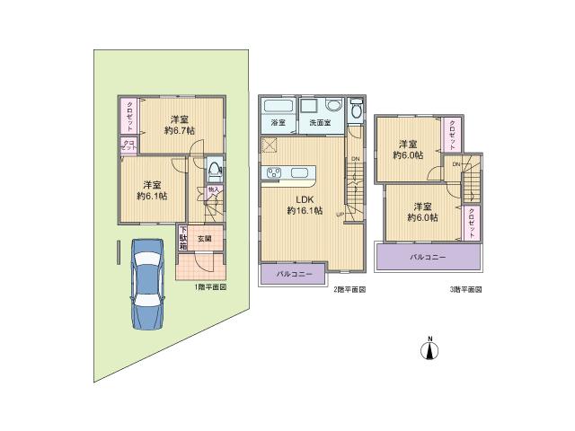 Floor plan. 32,800,000 yen, 4LDK, Land area 102.2 sq m , Building area 101.73 sq m