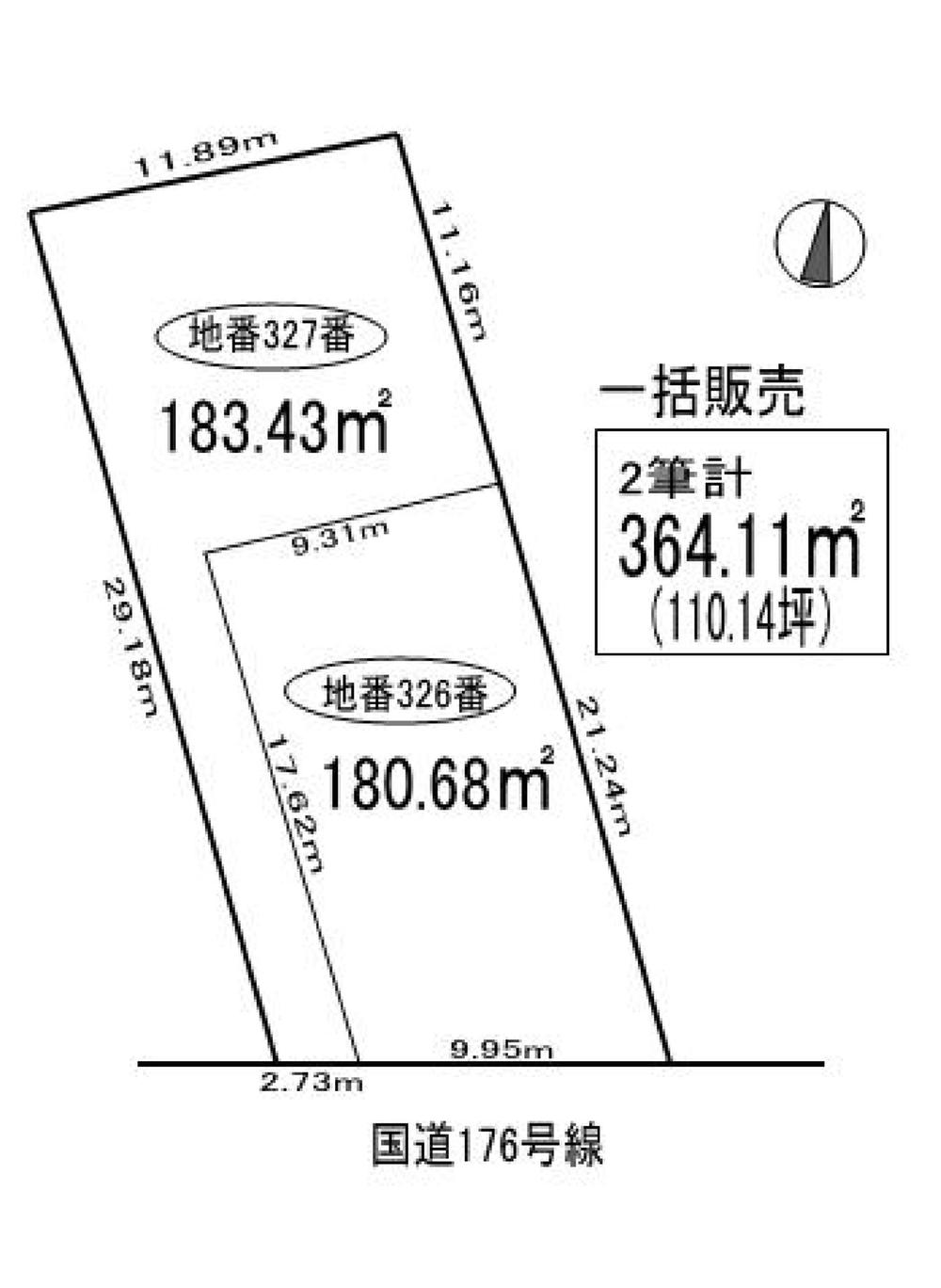 Compartment figure. Land price 59,800,000 yen, Land area 364.11 sq m