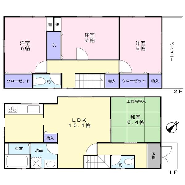 Floor plan. 31,800,000 yen, 4LDK, Land area 84.33 sq m , Building area 94.9 sq m