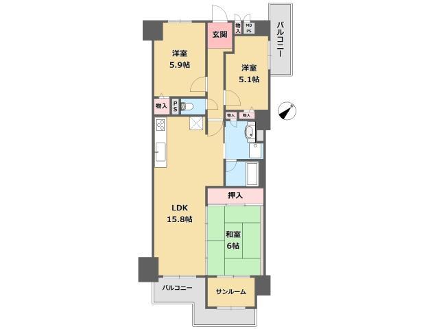 Floor plan. 4LDK, Price 15.8 million yen, Occupied area 78.19 sq m , Balcony area 12.25 sq m interior renovation completed
