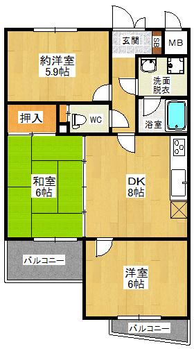 Floor plan. 3LDK, Price 11.8 million yen, Occupied area 55.08 sq m , Balcony area 5.77 sq m   ■ Floor plan, which is also a private space ■