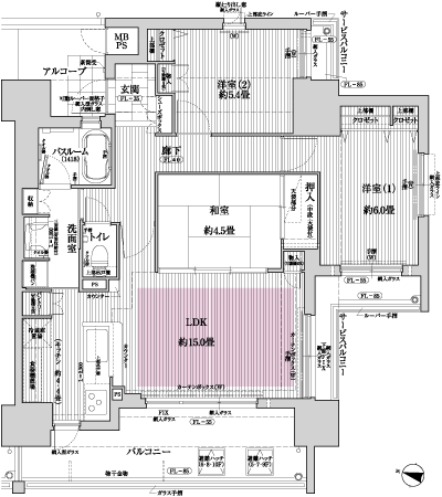 Floor: 3LDK, occupied area: 74.56 sq m, Price: 37,200,000 yen ~ 37,800,000 yen