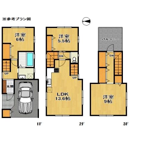 Floor plan. 22,800,000 yen, 2LDK + S (storeroom), Land area 53.74 sq m , Building area 83.27 sq m garage space is also a plan