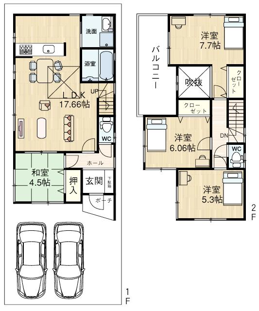 Floor plan. Price 35,800,000 yen, 4LDK, Land area 100.32 sq m , Building area 94.6 sq m