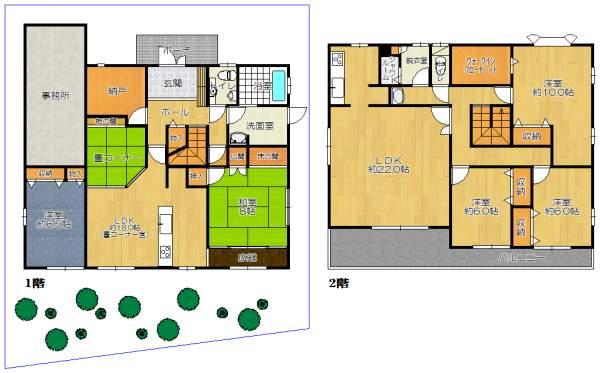 Floor plan. 72,800,000 yen, 5LDKK+S, Land area 234.45 sq m , Building area 217.82 sq m