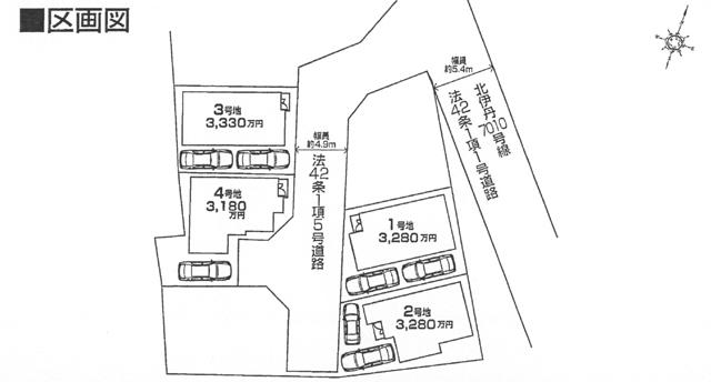 Compartment figure. 33,300,000 yen, 4LDK, Land area 100.04 sq m , Building area 98.82 sq m compartment view