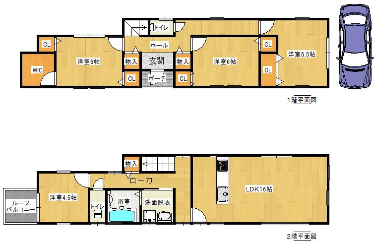 Building plan example (floor plan). Building plan example Building price  14.3 million yen, Building area 102.16 sq m