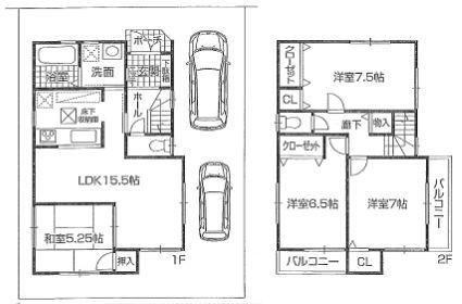 Floor plan. 36,800,000 yen, 4LDK, Land area 100.33 sq m , Building area 94.76 sq m