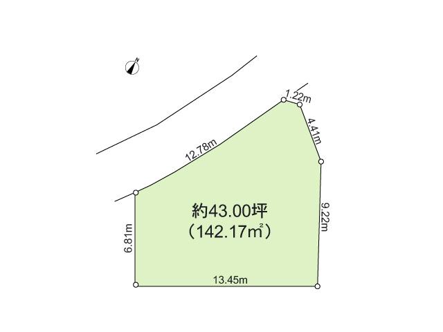 Compartment figure. Land price 31,800,000 yen, Land area 142.17 sq m