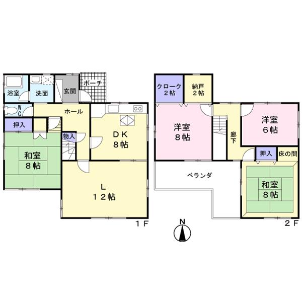 Floor plan. 37,900,000 yen, 4LDK + S (storeroom), Land area 151.38 sq m , Building area 124.78 sq m