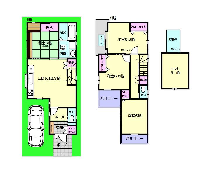 Floor plan. 28,900,000 yen, 4LDK, Land area 80.04 sq m , It is building area 90.3 sq m indoor carefully used.