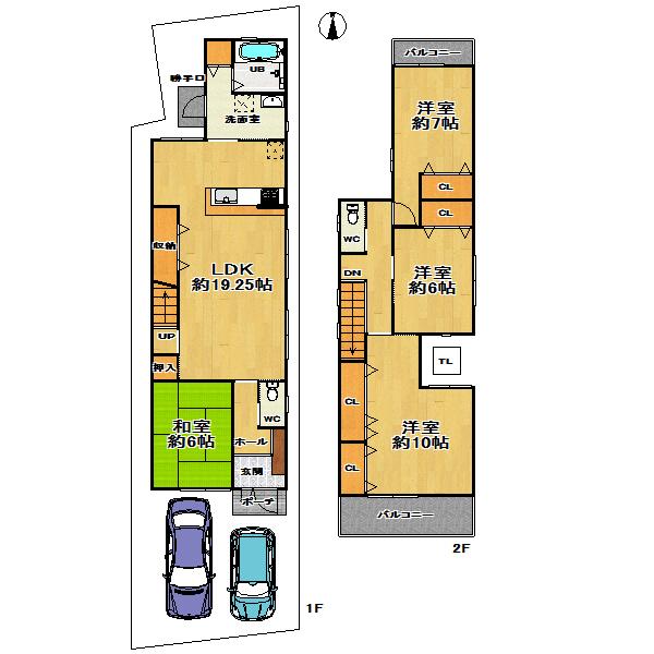 Floor plan. (E No. land), Price 33,900,000 yen, 4LDK, Land area 109.67 sq m , Building area 115.83 sq m