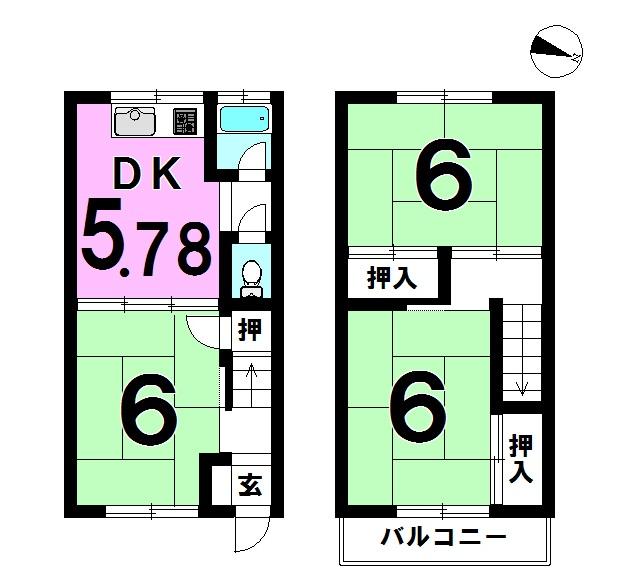 Floor plan. 4.5 million yen, 3DK, Land area 44.01 sq m , It is a building area of ​​50.82 sq m floor plan