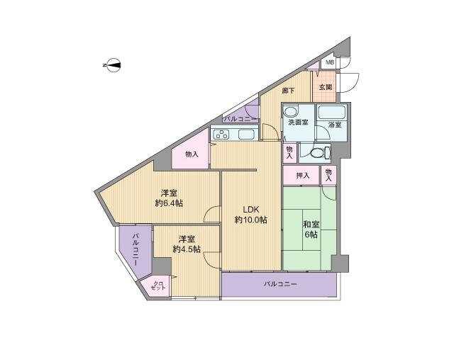 Floor plan. 3LDK, Price 17.7 million yen, Occupied area 70.77 sq m , Balcony area 8.8 sq m
