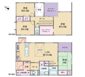 Floor plan. 45,800,000 yen, 4LDK + S (storeroom), Land area 150.82 sq m , Building area 111.78 sq m