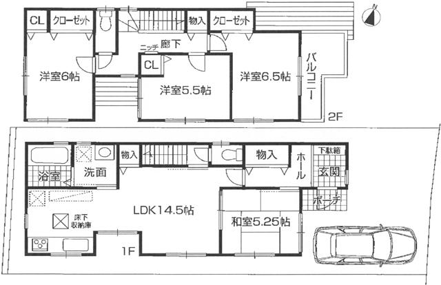 Floor plan. 25,800,000 yen, 4LDK, Land area 101.49 sq m , Building area 93.96 sq m