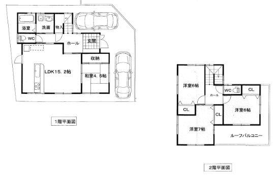 Floor plan. 32,800,000 yen, 4LDK, Land area 102.04 sq m , Building area 98.64 sq m H No. land imposing complete