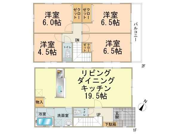 Floor plan. 28.8 million yen, 4LDK, Land area 100.02 sq m , Building area 94.77 sq m