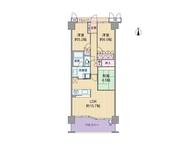 Floor plan. 3LDK, Price 21.5 million yen, Footprint 70.9 sq m , Balcony area 10.5 sq m