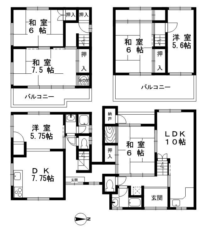 Floor plan. 23 million yen, 6LDK, Land area 106.95 sq m , Building area 132.21 sq m