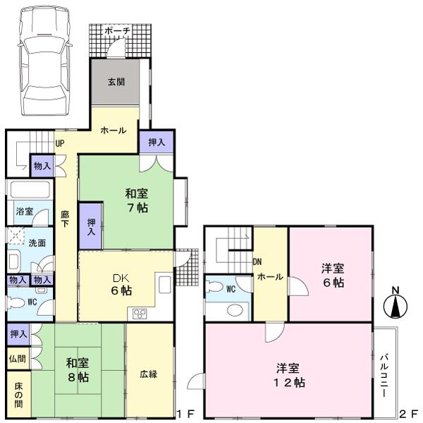 Floor plan. 65,800,000 yen, 4DK, Land area 212.86 sq m , Building area 138.66 sq m