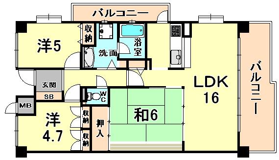 Floor plan. 3LDK, Price 20.8 million yen, Occupied area 71.52 sq m , Balcony area 13.34 sq m