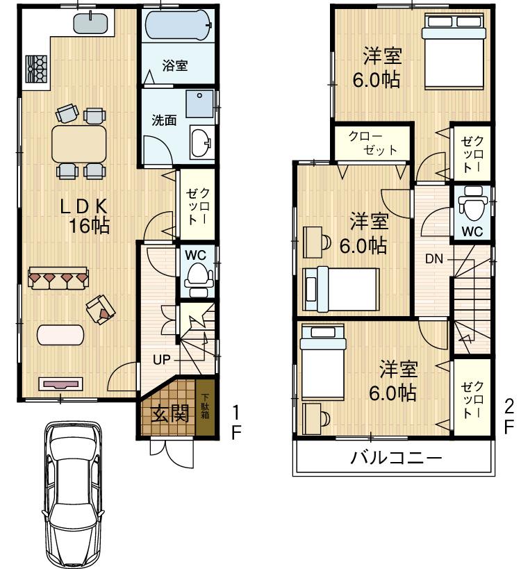 Floor plan. 23.8 million yen, 3LDK, Land area 78.9 sq m , Building area 83.43 sq m
