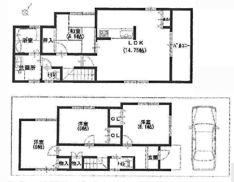 Floor plan. 31,800,000 yen, 4LDK, Land area 84.33 sq m , Building area 91.12 sq m