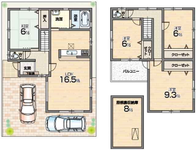 Floor plan. 30,900,000 yen, 4LDK, Land area 100.18 sq m , Building area 103.74 sq m