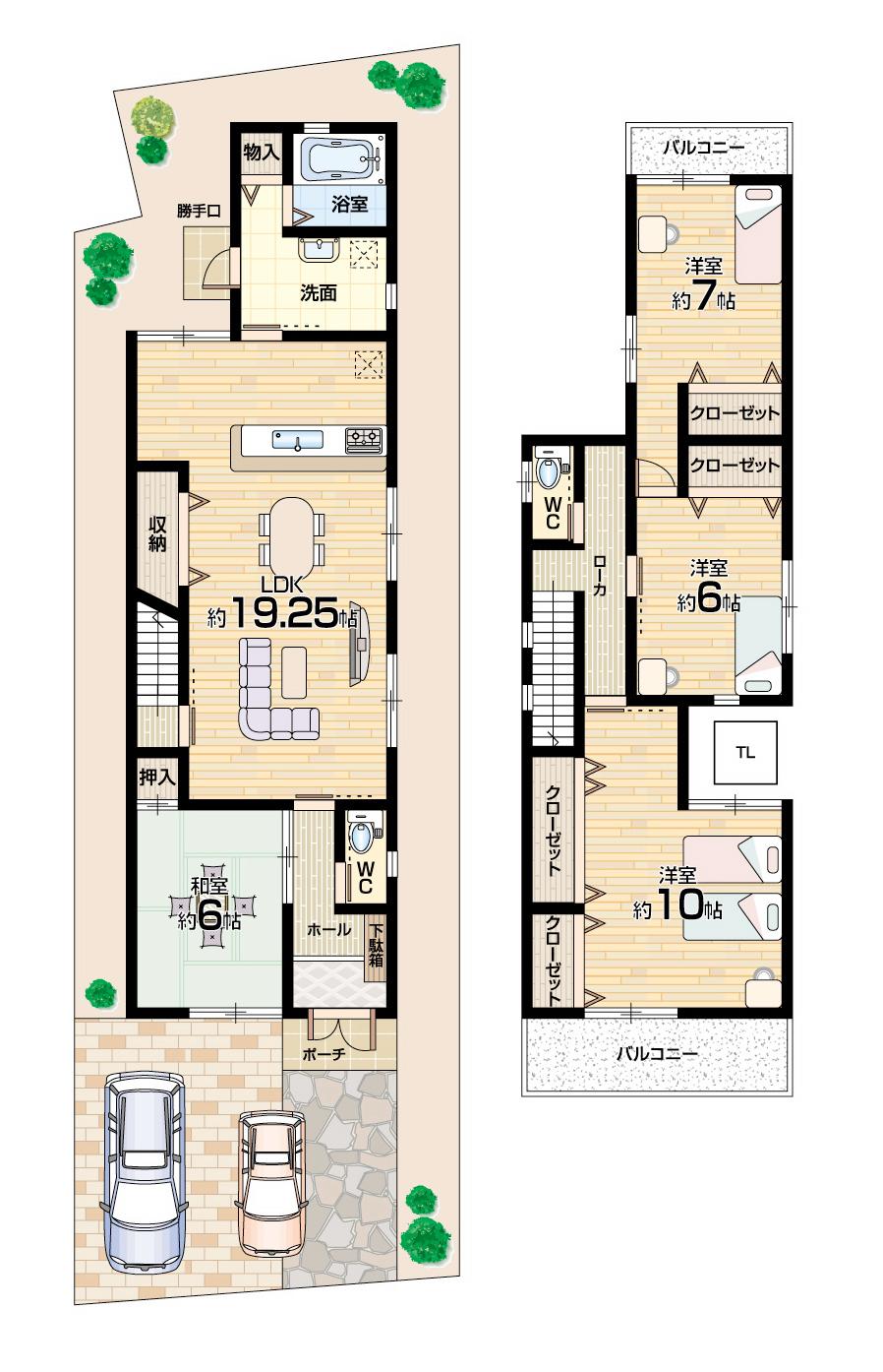 Floor plan. (D No. land), Price 33,900,000 yen, 4LDK, Land area 109.67 sq m , Building area 115.83 sq m
