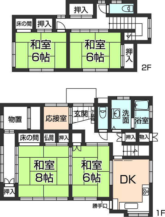 Floor plan. 13,900,000 yen, 4DK, Land area 216.42 sq m , Building area 126.23 sq m floor plan