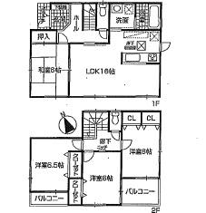 Floor plan. (No. 5 locations), Price 16.8 million yen, 4LDK, Land area 210.34 sq m , Building area 97.2 sq m