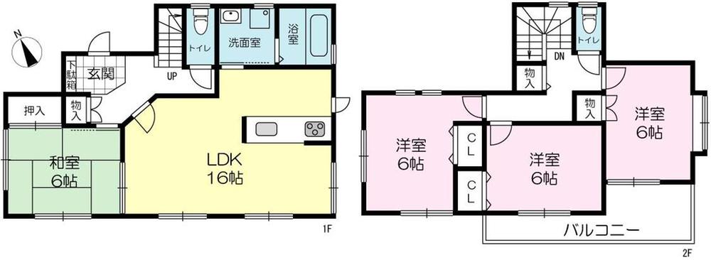 Floor plan. 18,800,000 yen, 4LDK, Land area 169.21 sq m , Building area 96.79 sq m