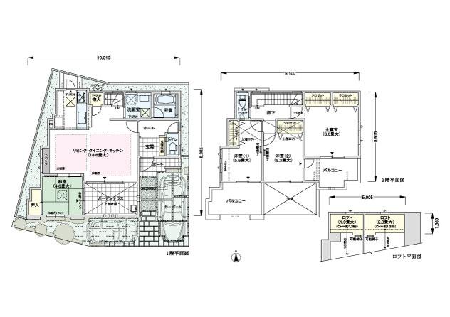 Floor plan. (3-3 No. land), Price 31,300,000 yen, 4LDK, Land area 113.16 sq m , Building area 100.19 sq m