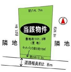 Compartment figure. Land price 12.8 million yen, Land area 334.56 sq m