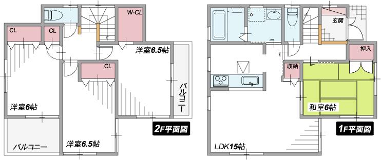 Floor plan. (No. 3 locations), Price 17.3 million yen, 4LDK, Land area 106.84 sq m , Building area 95.58 sq m