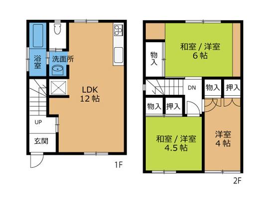 Floor plan. 9,880,000 yen, 3LDK, Land area 93.57 sq m , Building area 76.5 sq m