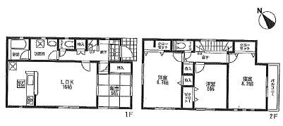 Floor plan. 21,800,000 yen, 4LDK, Land area 108.37 sq m , Building area 102.87 sq m newly built single-family Kakogawa Noguchichokitano Floor plan