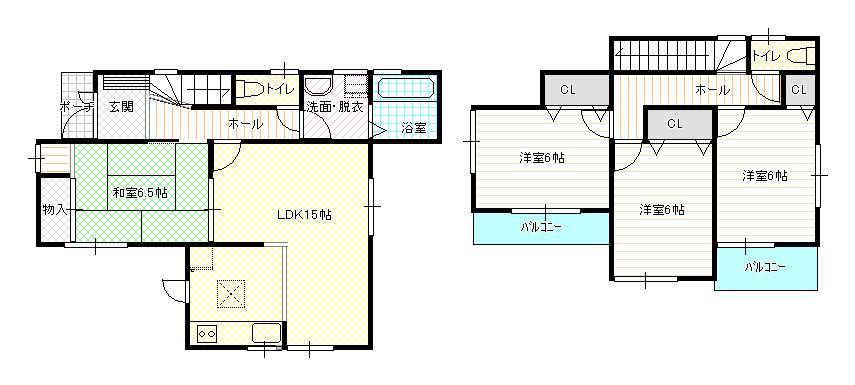 Floor plan. 21,800,000 yen, 4LDK, Land area 123.34 sq m , Building area 95.58 sq m
