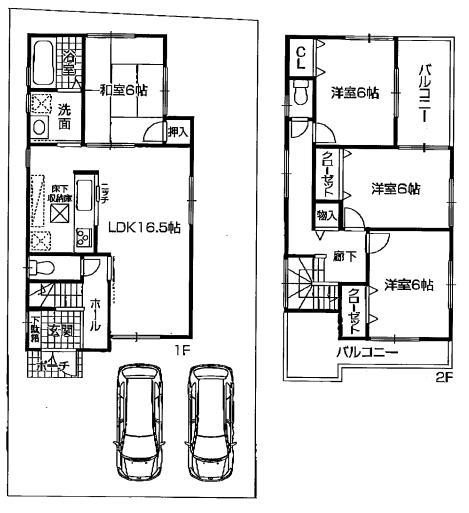 Floor plan. 23,900,000 yen, 4LDK + S (storeroom), Land area 130.44 sq m , Building area 97.6 sq m