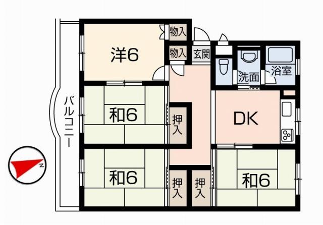 Floor plan. 4DK, Price 3.7 million yen, Occupied area 71.87 sq m , Balcony area 9.71 sq m
