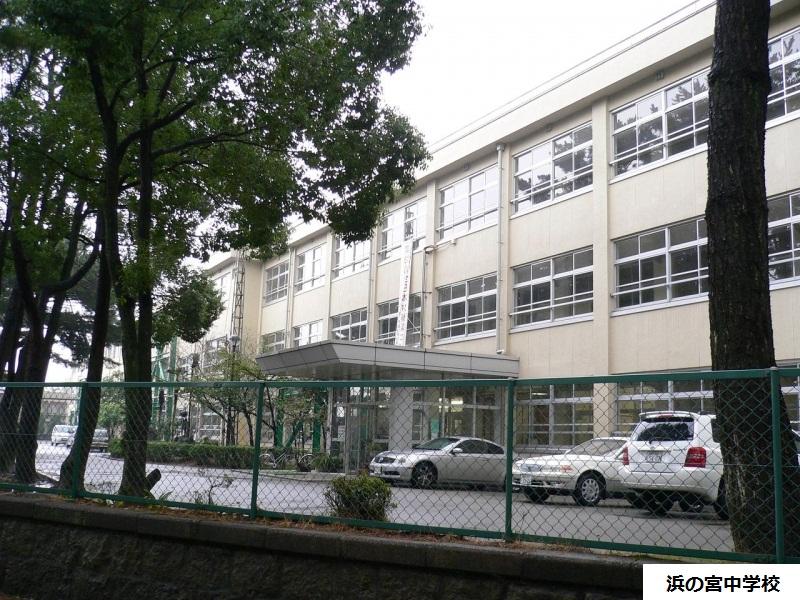 Local photos, including front road. Hamanomiya junior high school 980m