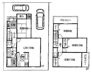 Floor plan. 18,800,000 yen, 4LDK, Land area 110.49 sq m , Building area 95.58 sq m