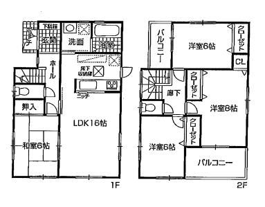 Floor plan. 17.8 million yen, 4LDK, Land area 225.63 sq m , Building area 98.41 sq m 4LDK