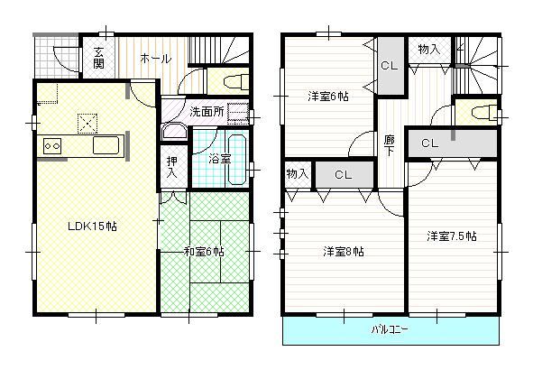 Floor plan. 22,800,000 yen, 4LDK, Land area 110.33 sq m , Building area 99.83 sq m