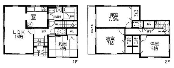 Floor plan. 18,800,000 yen, 4LDK, Land area 132.08 sq m , Building area 100.03 sq m 4LDK