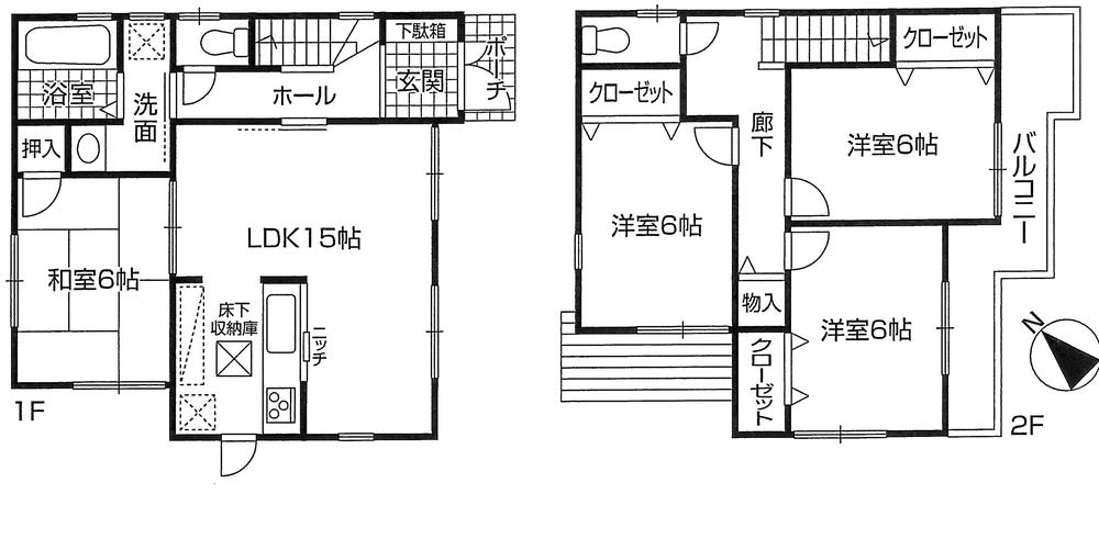 Floor plan. 23.8 million yen, 4LDK, Land area 142 sq m , Building area 93.96 sq m