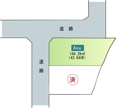 Compartment figure. Land price 13.5 million yen, Land area 144.29 sq m