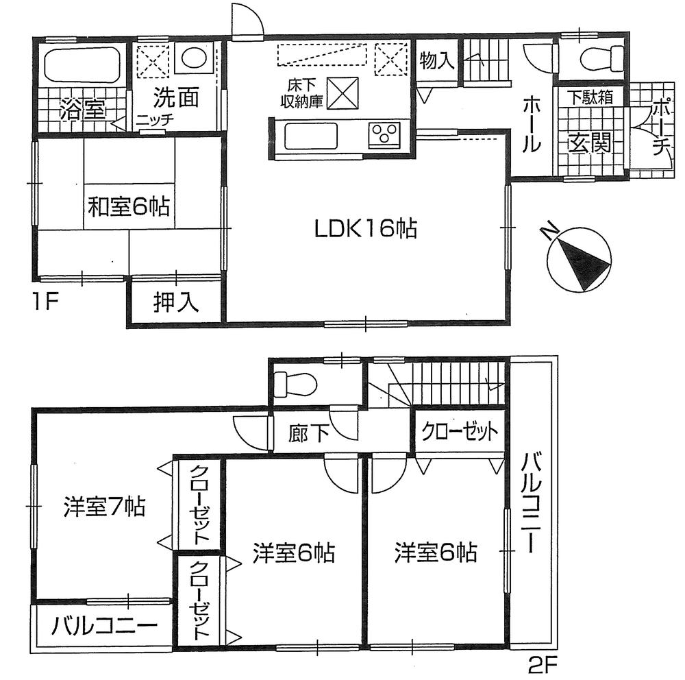 Floor plan. 23.8 million yen, 4LDK, Land area 144.92 sq m , Building area 95.17 sq m