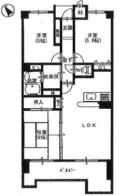 Floor plan. 3LDK, Price 18.5 million yen, Footprint 66.6 sq m , Balcony area 12.48 sq m San grade Kakogawa II Kakogawa Kakogawachoshinohara cho